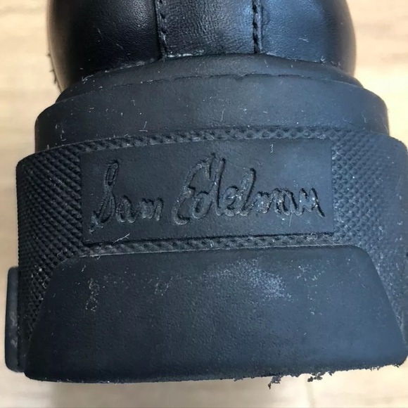 Sam Edelman Daelyn Chelsea Boots Womens 9 Black Leather Chunky Sole - Picture 10 of 17